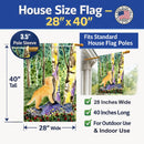 Golden Retriever House Flag 28x40 Porch Sleeve Pole Decorative Outside Yard Banner Artwork Wall Hanging, Polyester