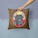 French Bulldog Decorative Throw Pillow 14x14 Indoor Outdoor Accent Cushion, Fabric Cover with Insert for Sofa, Bed, Porch & Living Room