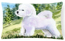 Bichon Frise Decorative Throw Pillow 12x16 Indoor Outdoor Accent Cushion, Fabric Cover with Insert for Sofa, Bed, Porch & Living Room