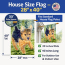 Norwich Terrier House Flag 28x40 Porch Sleeve Pole Decorative Outside Yard Banner Artwork Wall Hanging, Polyester