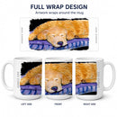 Golden Retriever Ceramic Coffee Mug 15 oz Decorative Large C Handle Mug Cup for Tea, Cocoa Hot Chocolate