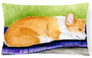 Corgi Decorative Throw Pillow 12x16 Indoor Outdoor Accent Cushion, Fabric Cover with Insert for Sofa, Bed, Porch & Living Room