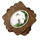 Great Pyrenees Foam Coasters Set of 4 Cup Coasters for Indoor Outdoor, Tabletop Protection, Anti Slip, Mouse pad Material