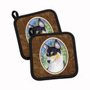 Rat Terrier Pot Holder Set of 2 Heat Resistant Quilted Hot Pads 7.5 x 7.5 Inch, Insulated Kitchen Trivets for Cooking & Baking
