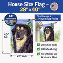 Tibetan Mastiff House Flag 28x40 Porch Sleeve Pole Decorative Outside Yard Banner Artwork Wall Hanging, Polyester