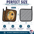 Chow Chow Pot Holder Set of 2 Heat Resistant Quilted Hot Pads 7.5 x 7.5 Inch, Insulated Kitchen Trivets for Cooking & Baking