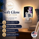 Snowman with Bearded Collie Ceramic Night Light Compact, UL-Certified, Ideal for Bedroom, Bathroom, Nursery, Hallway, Kitchen, 6x4x3, Multicolor