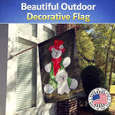 Bichon Frise with Teddy Bear House Flag 28x40 Porch Sleeve Pole Decorative Outside Yard Banner Artwork Wall Hanging, Polyester