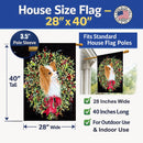 Christmas Wreath Papillon House Flag 28x40 Porch Sleeve Pole Decorative Outside Yard Banner Artwork Wall Hanging, Polyester