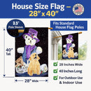 Golden Retriever House Flag 28x40 Porch Sleeve Pole Decorative Outside Yard Banner Artwork Wall Hanging, Polyester