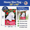 Christmas Tree with  Bichon Frise House Flag 28x40 Porch Sleeve Pole Decorative Outside Yard Banner Artwork Wall Hanging, Polyester