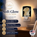 Golden Retriever Ceramic Night Light Compact, UL-Certified, Ideal for Bedroom, Bathroom, Nursery, Hallway, Kitchen, 6x4x3, Multicolor