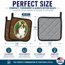 Corgi Pot Holder Set of 2 Heat Resistant Quilted Hot Pads 7.5 x 7.5 Inch, Insulated Kitchen Trivets for Cooking & Baking