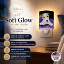 Fox Terrier Ceramic Night Light Compact, UL-Certified, Ideal for Bedroom, Bathroom, Nursery, Hallway, Kitchen, 6x4x3, Multicolor