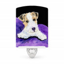Fox Terrier Ceramic Night Light Compact, UL-Certified, Ideal for Bedroom, Bathroom, Nursery, Hallway, Kitchen, 6x4x3, Multicolor
