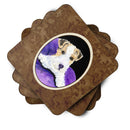 Fox Terrier Foam Coasters Set of 4 Cup Coasters for Indoor Outdoor, Tabletop Protection, Anti Slip, Mouse pad Material
