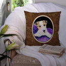 Fox Terrier Decorative Throw Pillow 14x14 Indoor Outdoor Accent Cushion, Fabric Cover with Insert for Sofa, Bed, Porch & Living Room