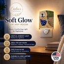 Golden Retriever Ceramic Night Light Compact, UL-Certified, Ideal for Bedroom, Bathroom, Nursery, Hallway, Kitchen, 6x4x3, Multicolor