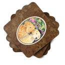 Golden Retriever Foam Coasters Set of 4 Cup Coasters for Indoor Outdoor, Tabletop Protection, Anti Slip, Mouse pad Material