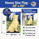 Golden Retriever House Flag 28x40 Porch Sleeve Pole Decorative Outside Yard Banner Artwork Wall Hanging, Polyester