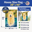 Golden Retriever House Flag 28x40 Porch Sleeve Pole Decorative Outside Yard Banner Artwork Wall Hanging, Polyester