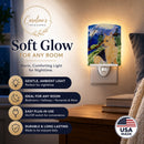 Norwich Terrier Ceramic Night Light Compact, UL-Certified, Ideal for Bedroom, Bathroom, Nursery, Hallway, Kitchen, 6x4x3, Multicolor