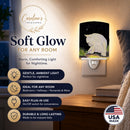 French Bulldog Ceramic Night Light Compact, UL-Certified, Ideal for Bedroom, Bathroom, Nursery, Hallway, Kitchen, 6x4x3, Multicolor
