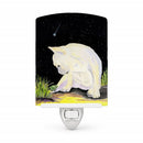 French Bulldog Ceramic Night Light Compact, UL-Certified, Ideal for Bedroom, Bathroom, Nursery, Hallway, Kitchen, 6x4x3, Multicolor