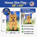 Norwich Terrier House Flag 28x40 Porch Sleeve Pole Decorative Outside Yard Banner Artwork Wall Hanging, Polyester