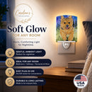Norwich Terrier Ceramic Night Light Compact, UL-Certified, Ideal for Bedroom, Bathroom, Nursery, Hallway, Kitchen, 6x4x3, Multicolor