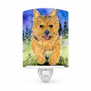 Norwich Terrier Ceramic Night Light Compact, UL-Certified, Ideal for Bedroom, Bathroom, Nursery, Hallway, Kitchen, 6x4x3, Multicolor