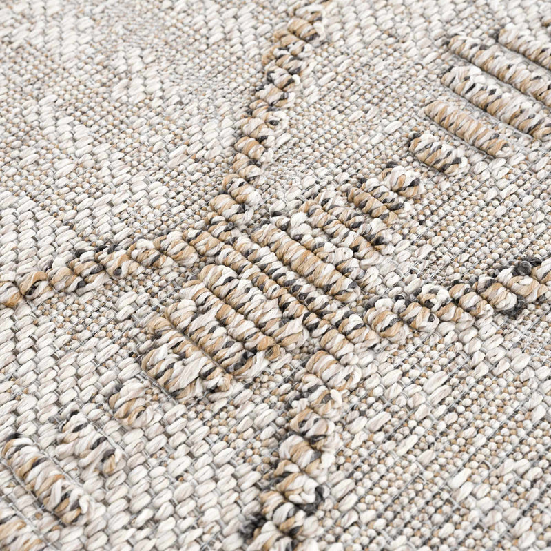 Nyla Bone & Tan Textured Performance Rug - Clearance