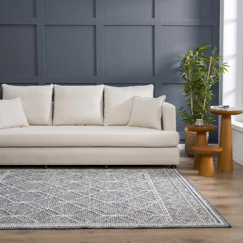 Diah Gray Blue & Bone Area Rug - Clearance