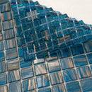 Yale Blue Gold 12x12 Glossy Uniform Square Glass Mosaic Tile (20 pack, 20 sq ft/case) - Sample