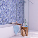 Blue White 12x12 Glossy Uniform Square Glass Mosaic Tile (20 pack, 20 sq ft/case) - Sample