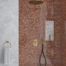 Brown Gold 12x12 Glossy Uniform Square Glass Mosaic Tile (20 pack, 20 sq ft/case)