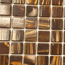 Brown Gold 12x12 Glossy Uniform Square Glass Mosaic Tile (20 pack, 20 sq ft/case)