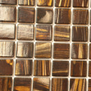 Brown Gold 12x12 Glossy Uniform Square Glass Mosaic Tile (20 pack, 20 sq ft/case) - Sample