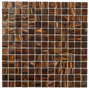 Brown Gold 12x12 Glossy Uniform Square Glass Mosaic Tile (20 pack, 20 sq ft/case) - Sample