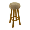 Kuta Natural Teak Indoor Branch Stool with Raffia Seat - 18.5"-30"
