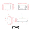 STA03 2+2+2W 3CCT 3000K/4000K/5000K 12V Low Voltage Cast Aluminum Rectangular Surface Mount LED Stair Step or Deck Light