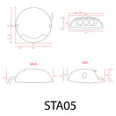 STA05 3W 12V Low Voltage Cast Aluminum Round Surface Mount LED Step or Deck Light