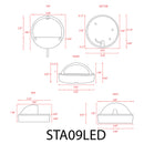 STA09 LED Round Aluminum Deck Light Surface Mount 12V Low Voltage Landscape Lighting
