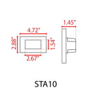 STA10 3.5W 3CCT 12V Low Voltage Rectangular Waterproof Horizontal Integrated LED Aluminum Stair Step Light Fixture