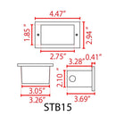 STB15 Horizontal Waterproof LED Brass 12V Low Voltage Brick Lights Outdoor Edge Step Light