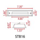 STB16 2W LED Cast Brass Surface Mounted Slim Horizontal Outdoor & Indoor Brass Step Light 12V Low Voltage
