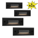 STLA04 4-Pack 1W Slim Black Low Voltage 2700K Warm White Integrated LED Outdoor Step Lights Package, 12V LED Deck Lights Landscape Lights by Kings Outdoor Lighting