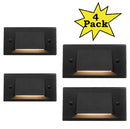 STLA05 4-Pack 3W Slim Black Low Voltage 2700K Warm White Integrated LED Outdoor Step Lights Package, 12V LED Deck Lights Landscape Lights