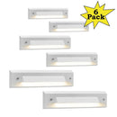STLA06 6-Pack 2W Slim White Low Voltage 2700K Warm White Integrated LED Outdoor Step Lights Package, 12V LED Deck Lights Landscape Lights