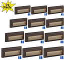 STLA09 12-Pack 3W/4W/5W Selectable Wattage 5CCT Low Voltage 9" LED Outdoor Step Lights, 12V-24V Integrated LED Deck Lights Landscape Lights
